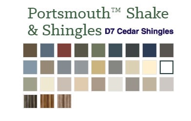 Portsmouth Cedar Shake & Shingle Colors